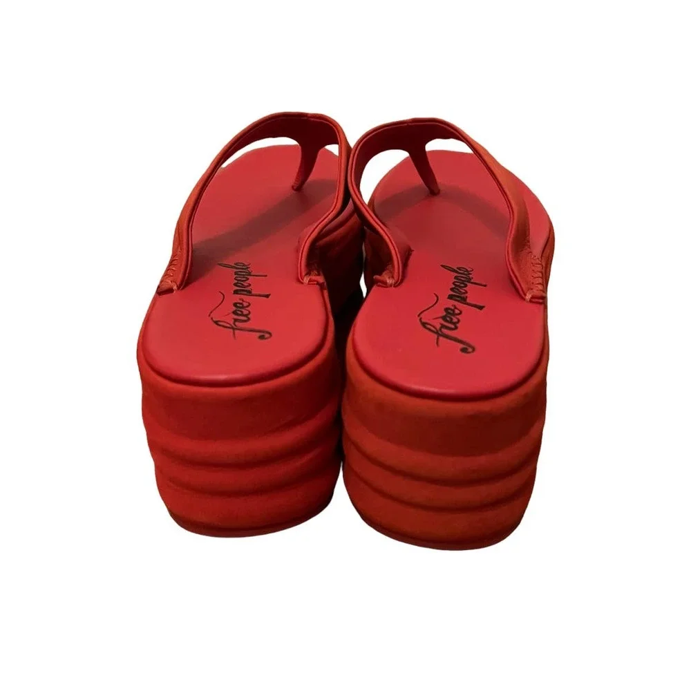 Free People Haven Thong Platform Sandal Flame Red Women's Sz EU 40 US 10 NEW